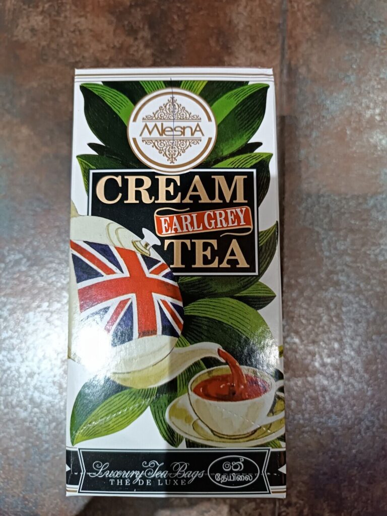 Mlesna Cream Earl Grey Pure Ceylon Tea 30 Count Bags
