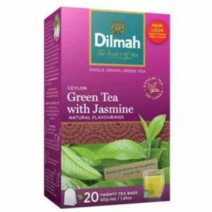 Dilmah Green Tea with Jasmine - 20 Tea Bags | Fragrant & Floral Green Tea Blend