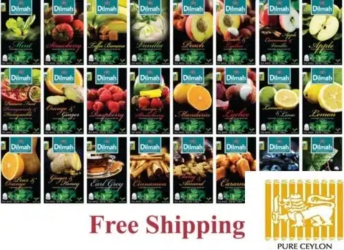 CEYLON Dilmah Tea Cinnamon,Ginger,Green,Lemon,Peach,Watte Loose& bags much more winproductlanka